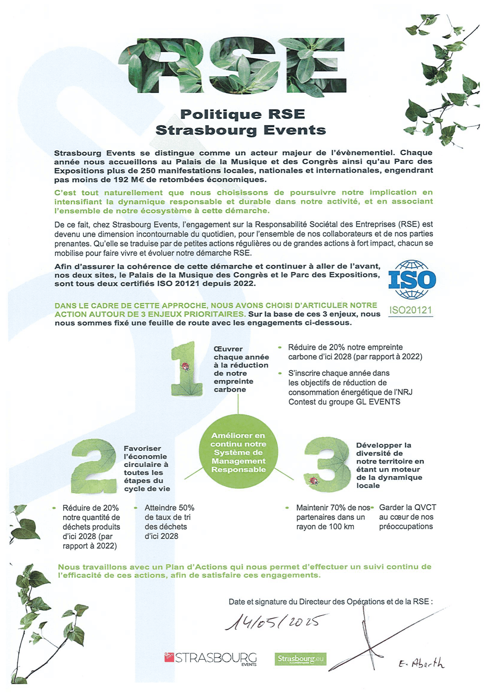 Politique RSE 2025 Strasbourg Events